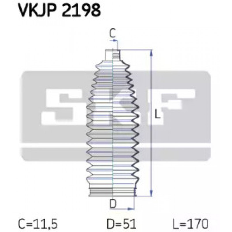 VKJP 2198 SKF - Пильовик привідного валу